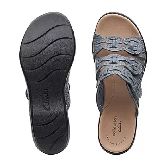 Clarks Leisa Faye blue grey sandals women’s 12 - Picture 5 of 7
